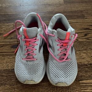 Gray and Pink Athletic Sneakers